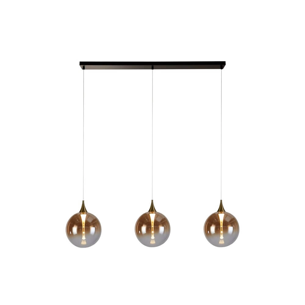 3-light pendant lamp Alchemy Amber glass