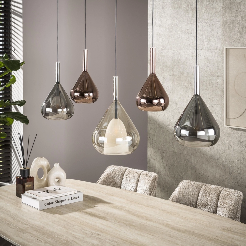 Dining table pendant lamp Wings 5-light - Ø 24cm glass Lyora 8716803511972