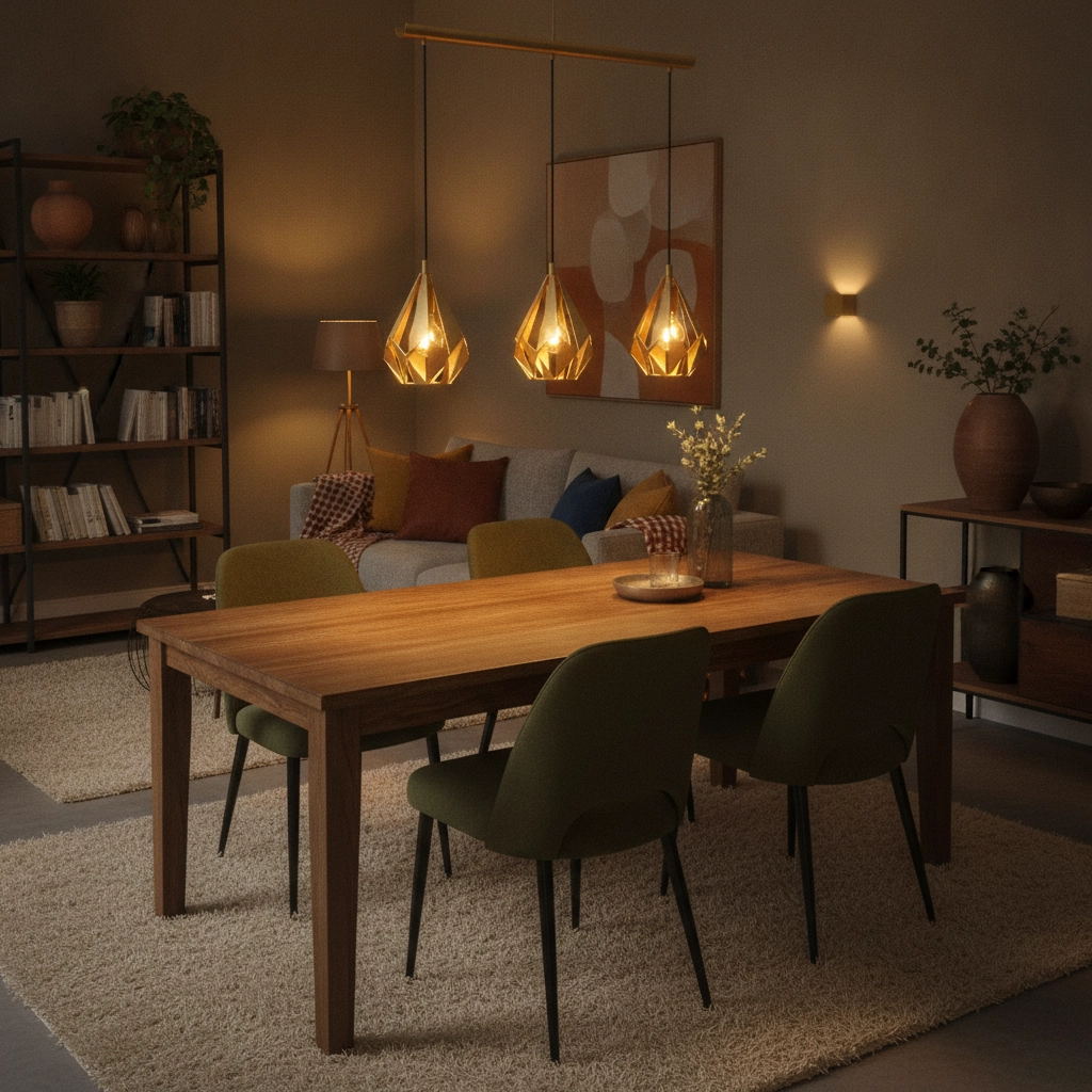 Golden Carlton 3-light pendant lamp