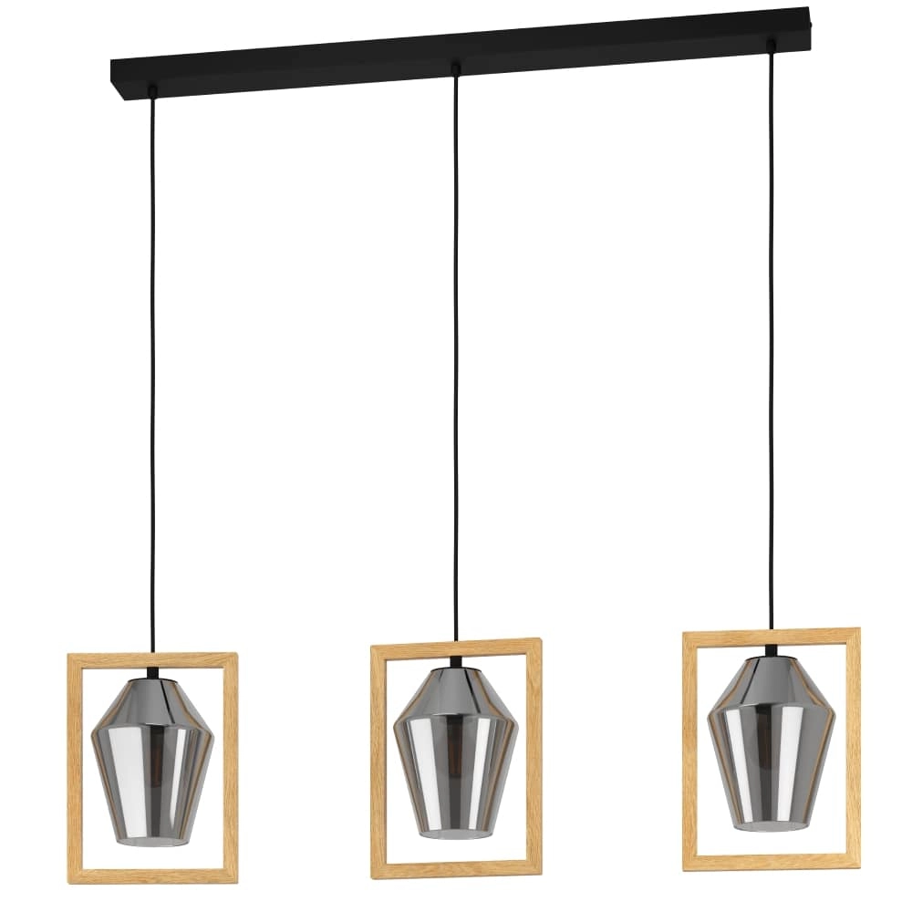 Wooden hanging lamp Viglioni dinner table
