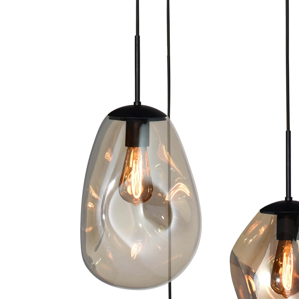 Pendant hanging lamp Lava 3x gold glass Masterlight 8718121286419