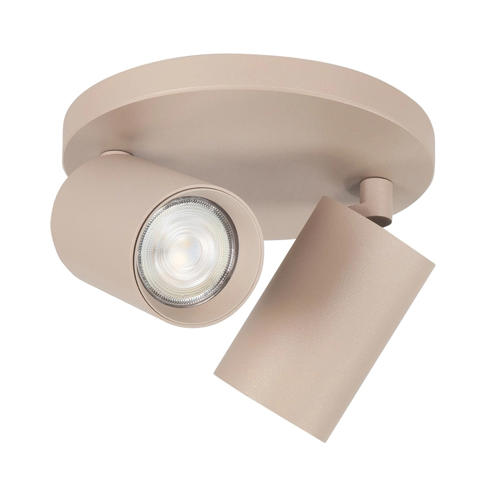 Surface-mounted spot Mila 2-light round sand brown