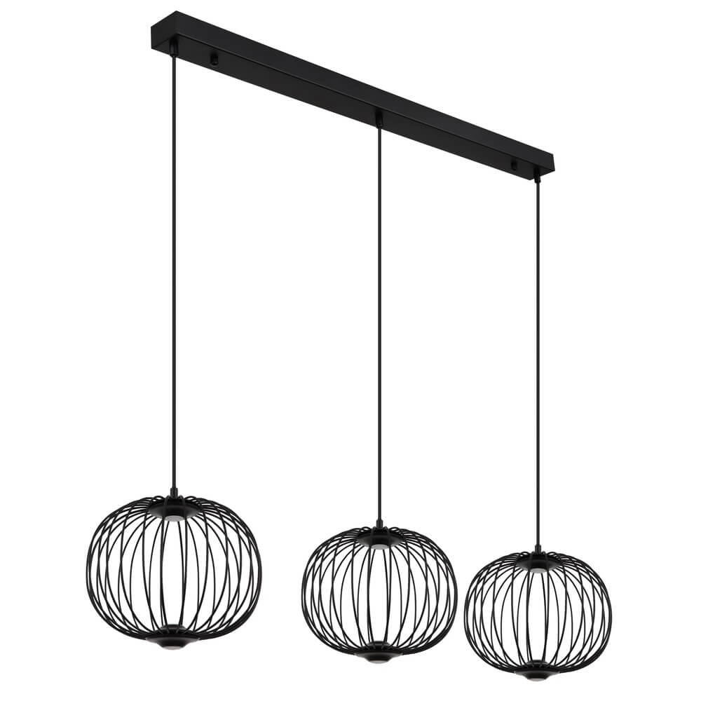 Black pendant lamp Galway 3-light cage Globo 9007371462339