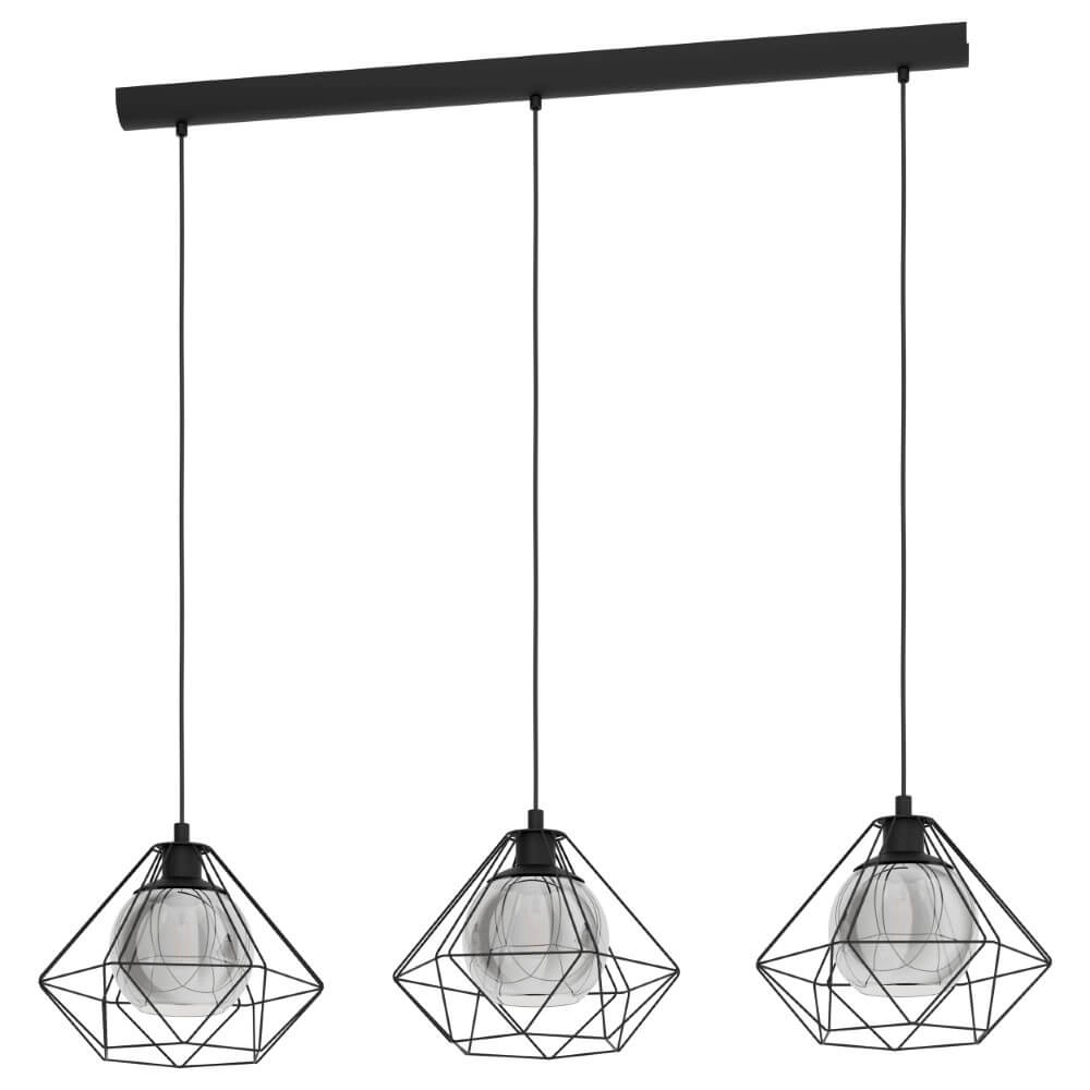 Pendant lamp Vernham with smoke glass