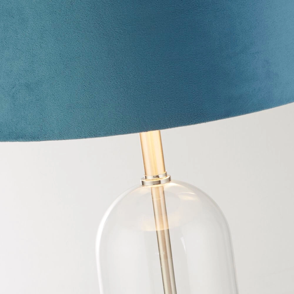 Unique table lamp Oxford with blue hood Searchlight 5053423256948