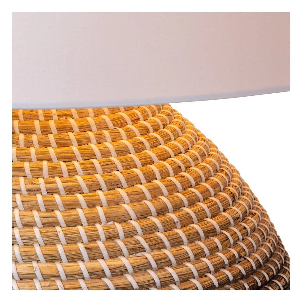 Seagrass table lamp Maduka Ø 45cm - black/brown with white shade Premium by Lucide 5411212106094