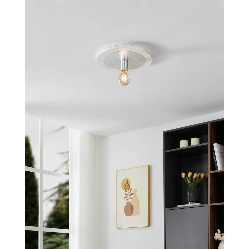 Unique ceiling lamp Passano white and silver single Eglo 9002759974947