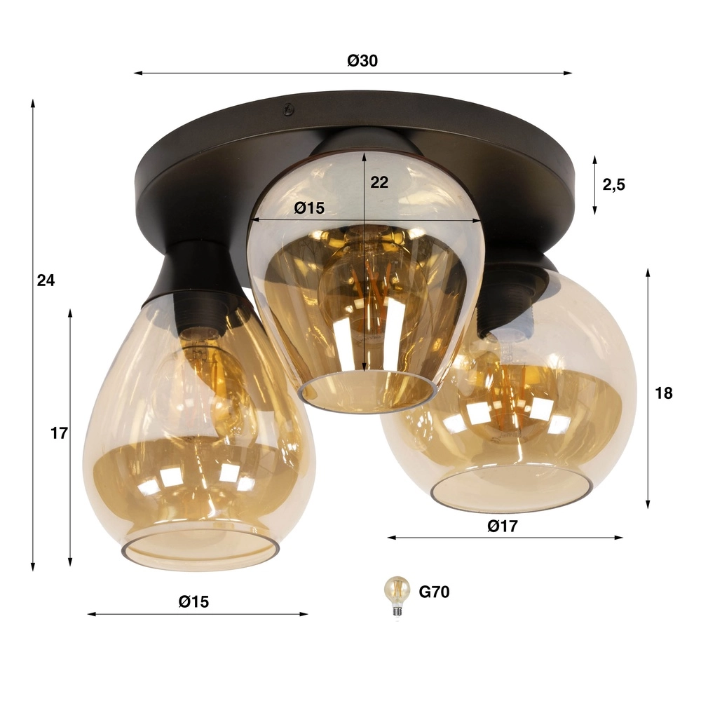 Bedroom ceiling lamp Mix Ø 41cm Lyora 8716803512306