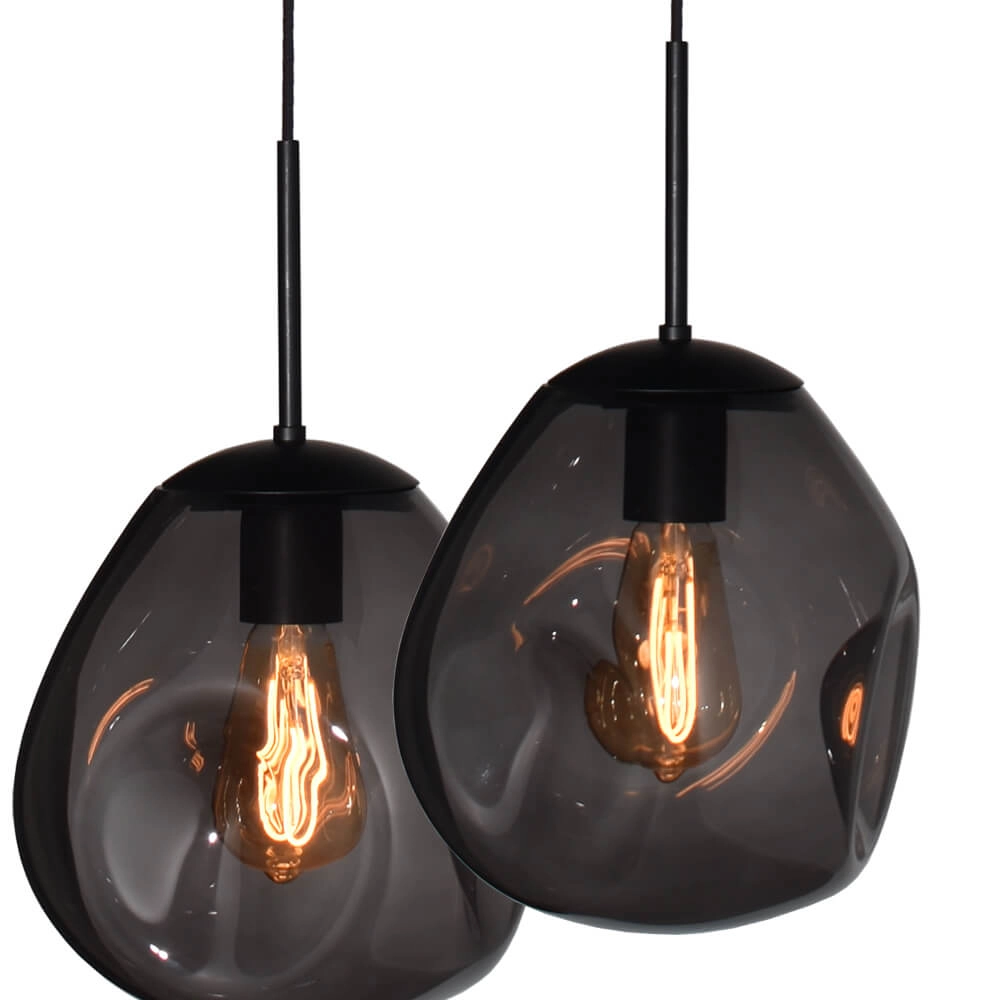 Hanging lamp Lava Oval 8x smoke glass Ø 24cm Masterlight 8718121290232