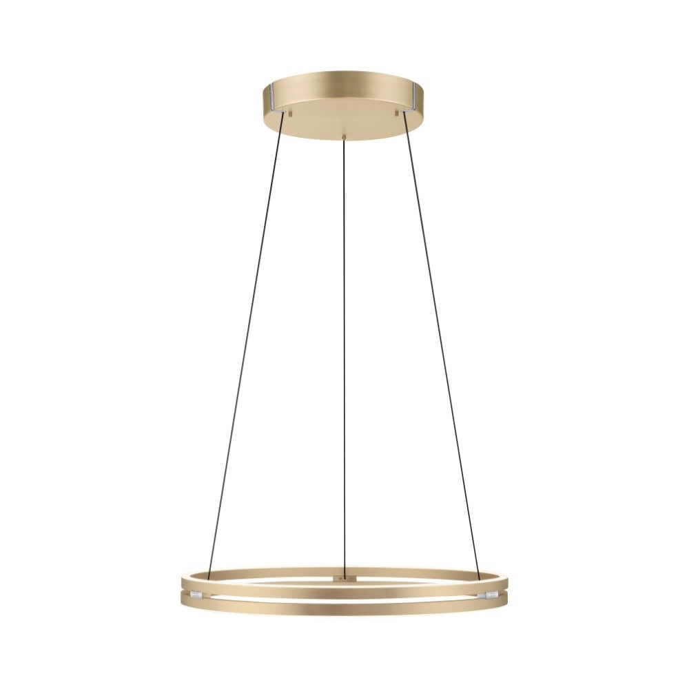 Sleek hanging lamp Pure E-Loop brass Ø 70cm Paul Neuhaus 4012248372296