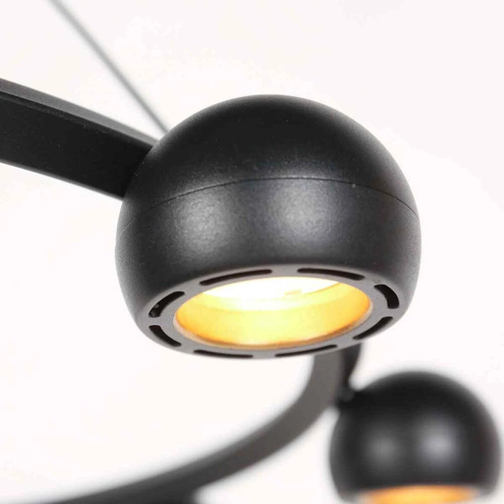 8-light pendant lamp Marcadore Round Black Steinhauer 8712746176636