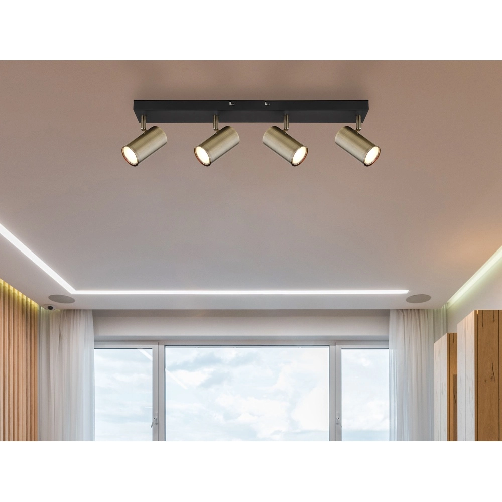 Ceiling lamp 4-lights Robby black with bronze Globo 9007371430994
