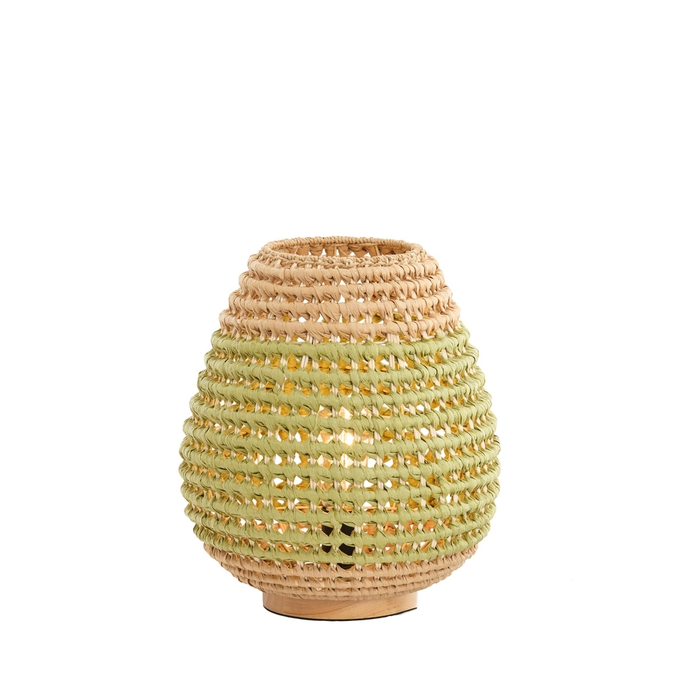 Rattan table lamp Kalipa Ø 32cm - green rattan Light & Living 8717807760502
