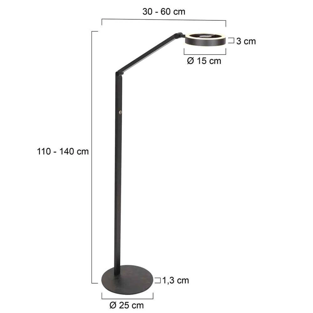 Floor lamp Ringlux black Steinhauer 8712746176650