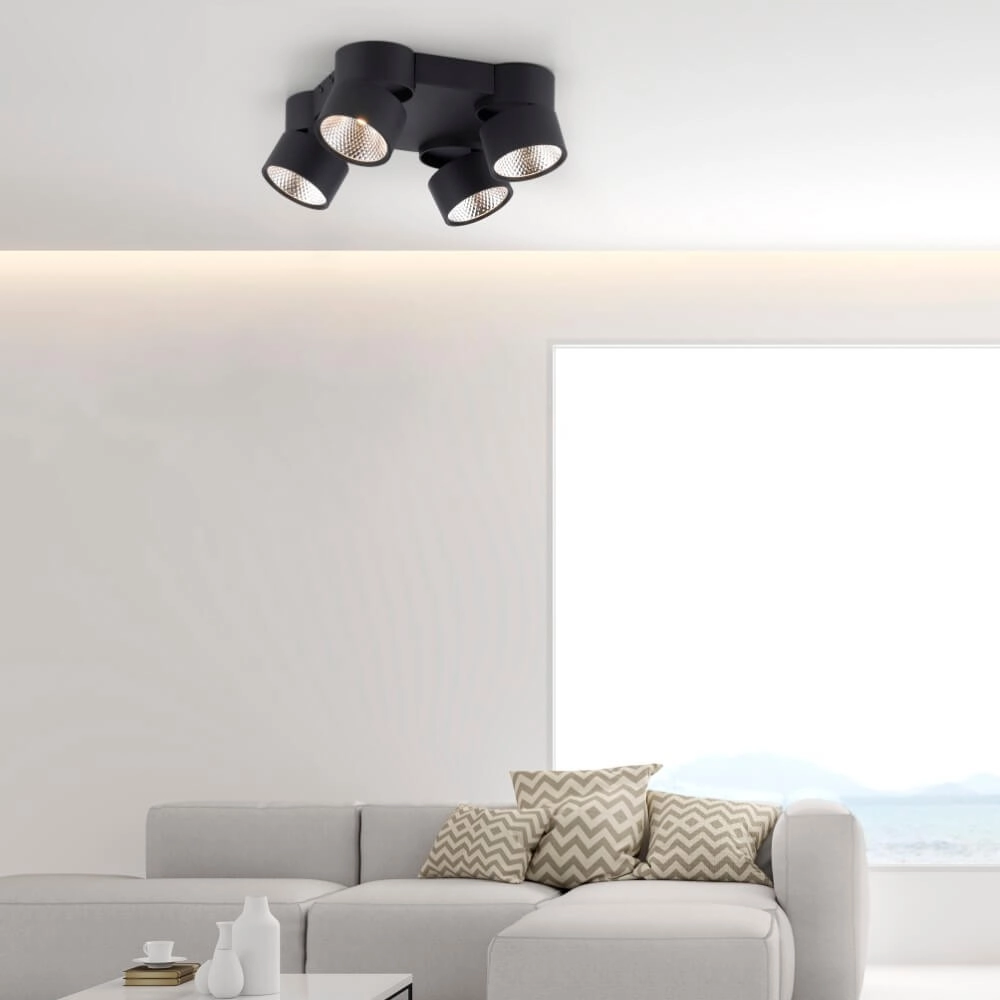 Ceiling lamp Pure Nola 4-light black Paul Neuhaus 4012248372012
