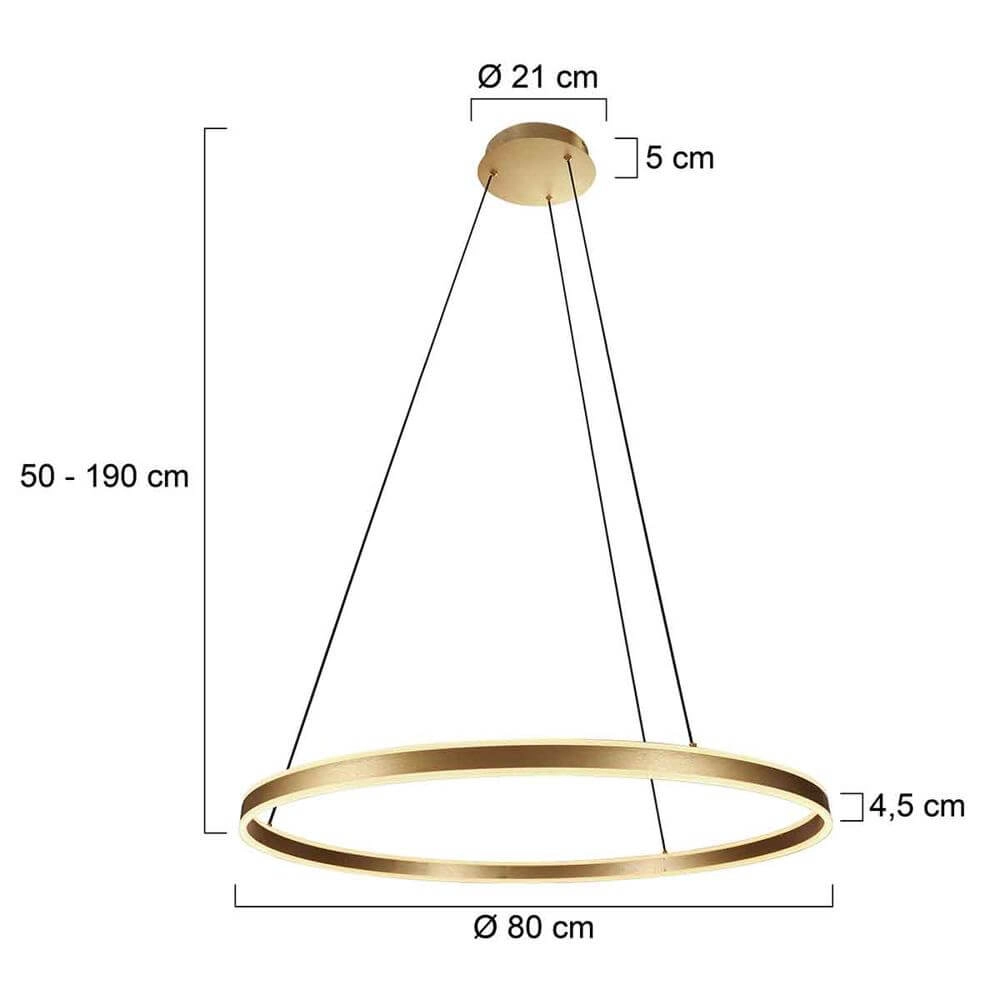 Design pendant lamp Ringlux gold Ø 80cm Steinhauer 8712746171587