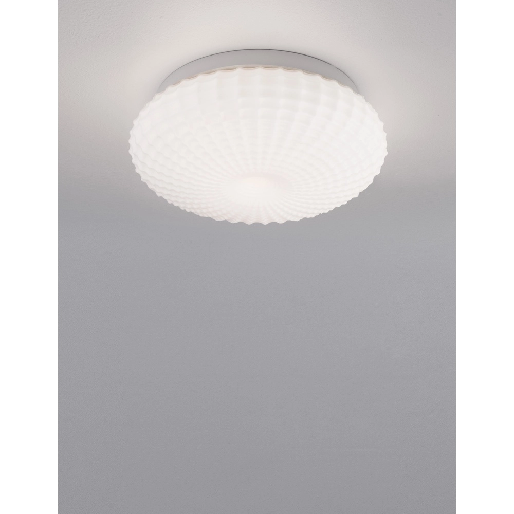 Ceiling lamp Clam white glass