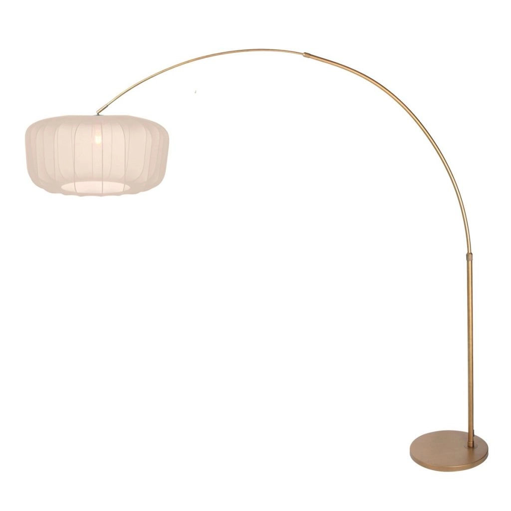 Bronze arc lamp Vela Lino with cream shade Ø60cm Steinhauer 8712746185683