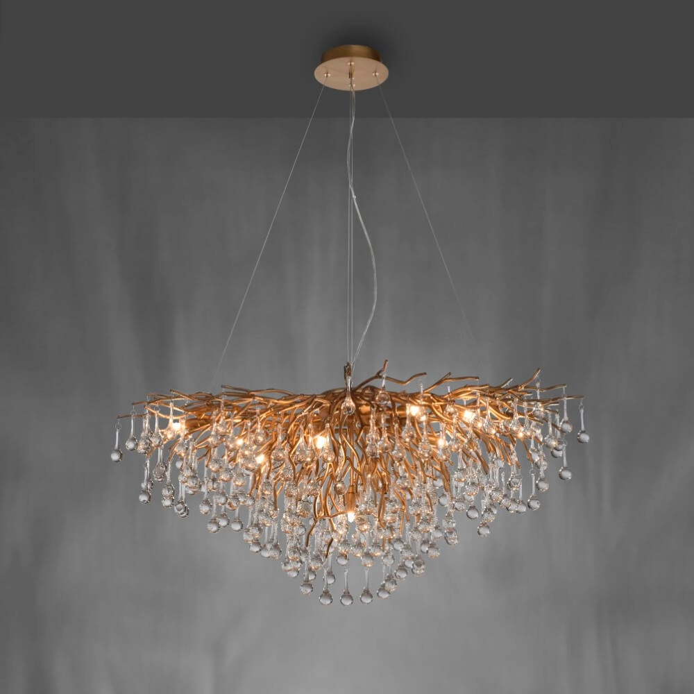 Unique chandelier Icicle Antique brass Paul Neuhaus 4012248352120