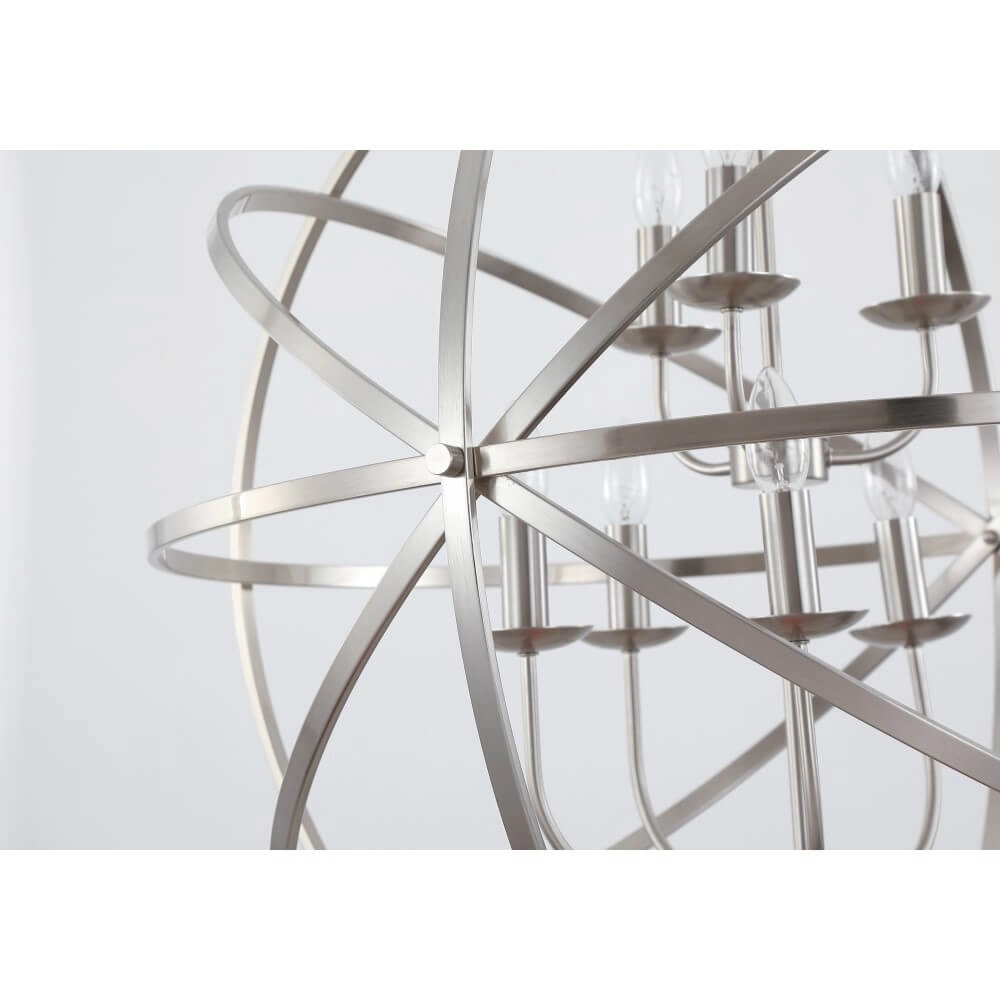 Antique pendant lamp Orbit 8-light silver Searchlight 5053423271934