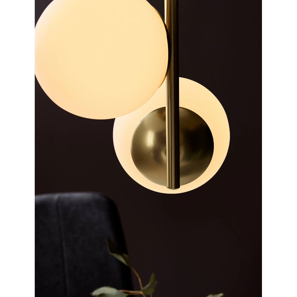 Pendant lamp Lilly 3-light gold with white sphere Nordlux 5701581459083