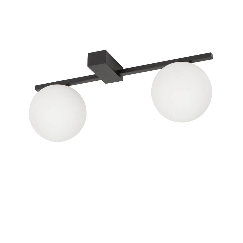 Glass pendant lamp Pik 2x white glass