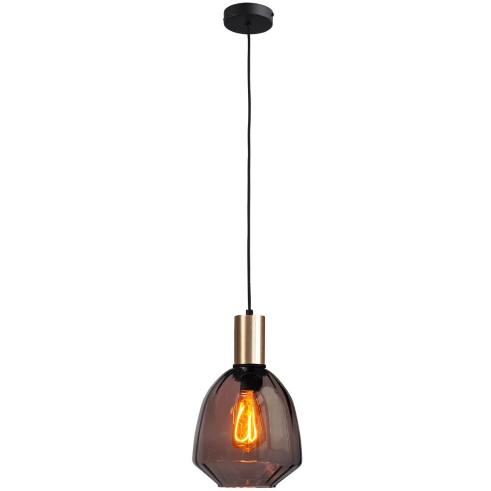 Hanging lamp gold Porto with Nicolette red glass - Ø 20cm Masterlight 8718121269252