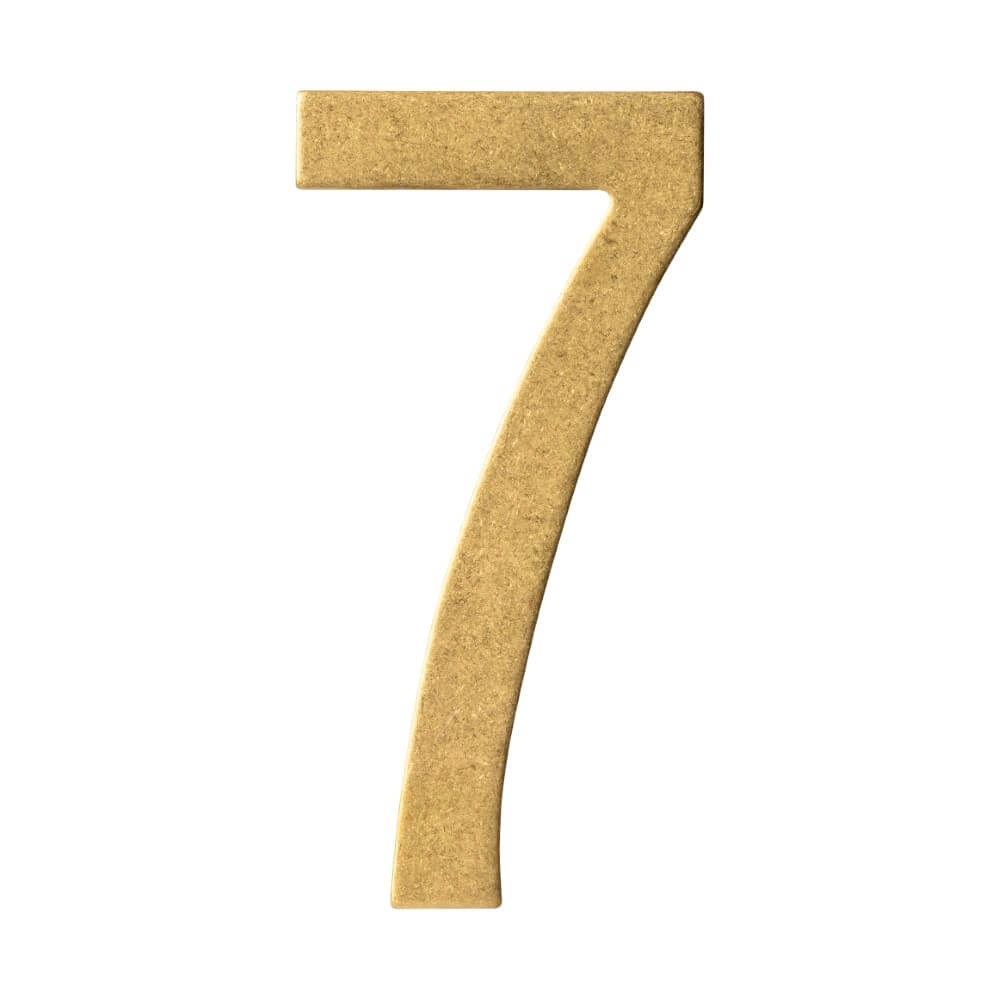 House number 7 Numbra 15cm brass tumbled