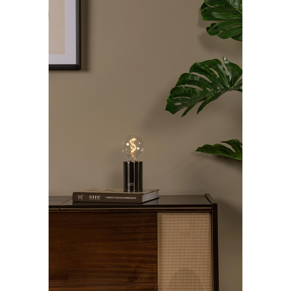 Rechargeable table lamp Vivo matt chrome Lucide 5411212520852