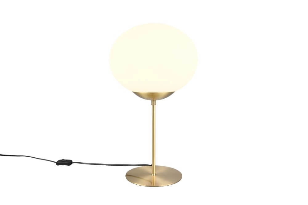 Table lamp Fomento Ø 30cm - brass with white glass