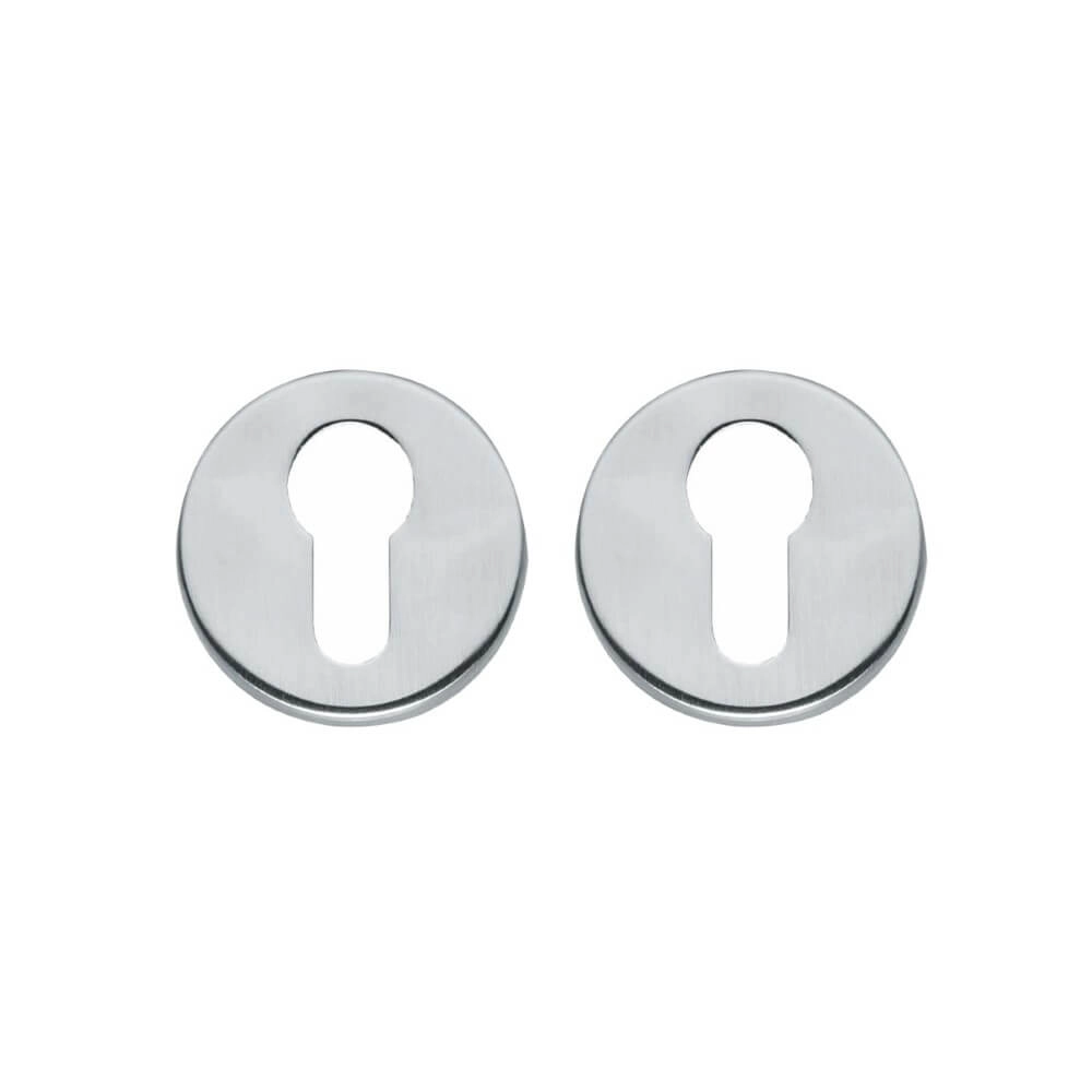 Set of 2 Cylinder Rosettes Tira round chrome matt
