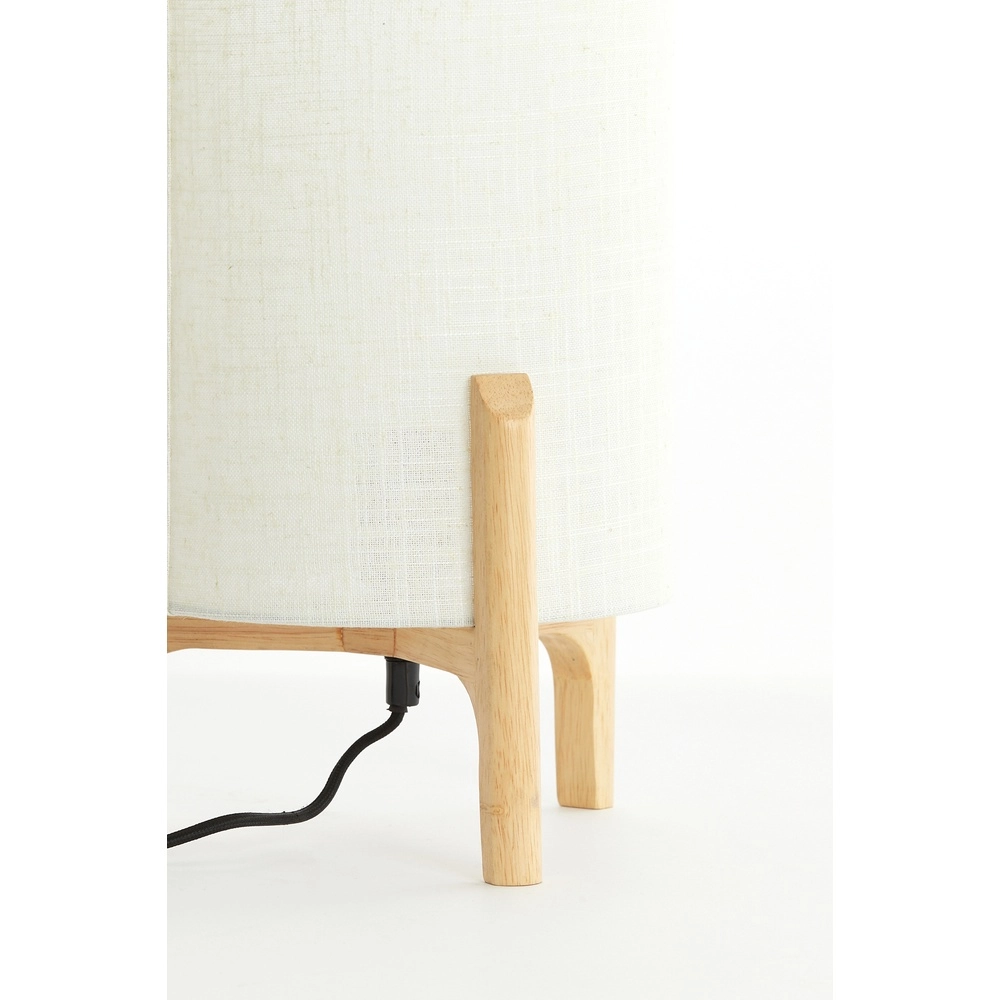 Table lamp Litto Ø 22cm - wood look with natural linen Light & Living 8717807792688