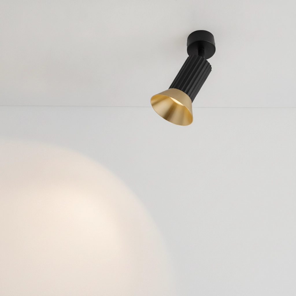 Ceiling spotlight Luvia Orientable black with gold