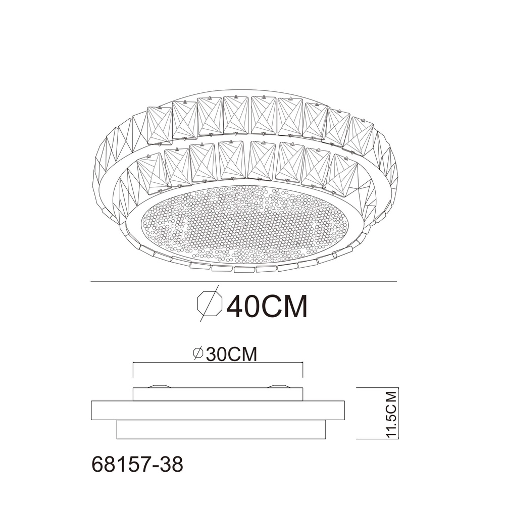 Ceiling lamp Klara Ø 40cm chrome Globo 9007371453085