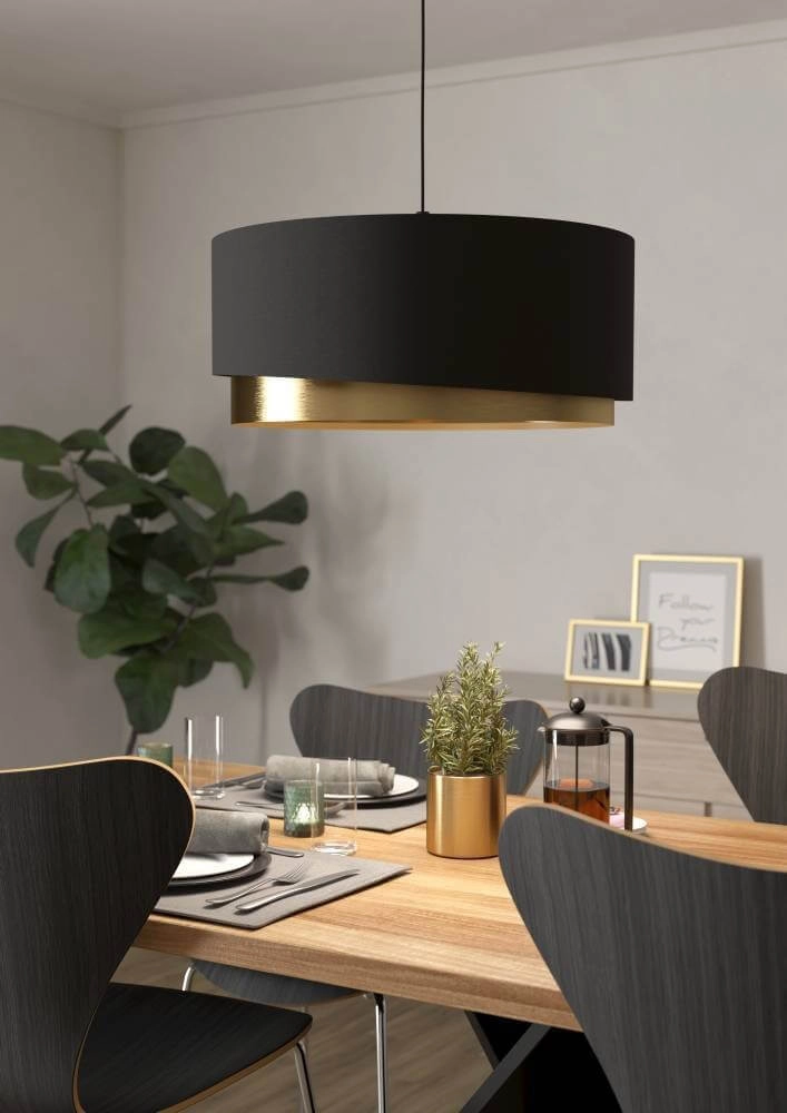 Hanging lamp black with gold Manderline Ø 56cm Stars of Light 9002759399269
