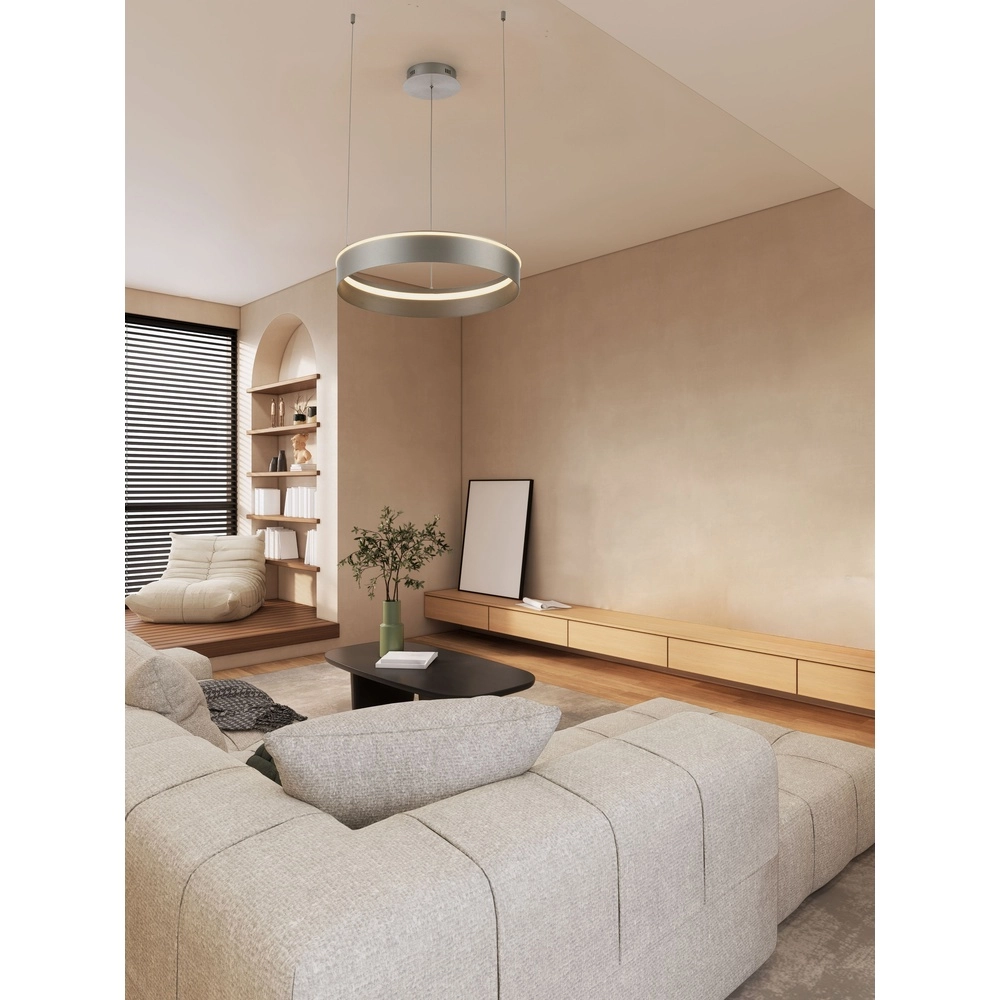 Modern pendant lamp Olivia nickel Ø 60cm