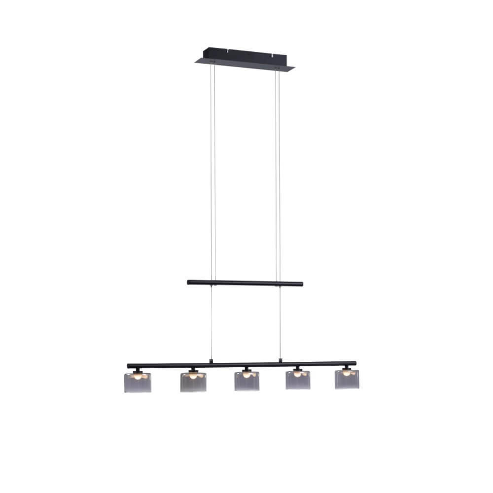 5-light pendant lamp Hydra black