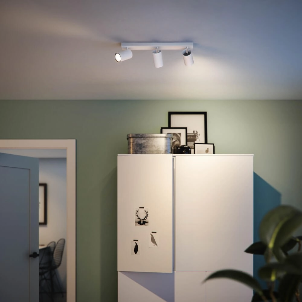 White ceiling spotlight Kosipo 3-light Philips 8719514435254