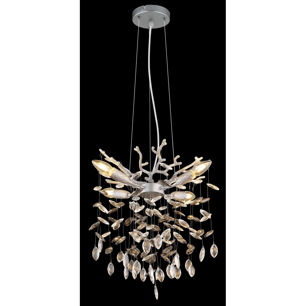 Pendant lamp Queena silver grey Ø 40cm Globo 9007371522675