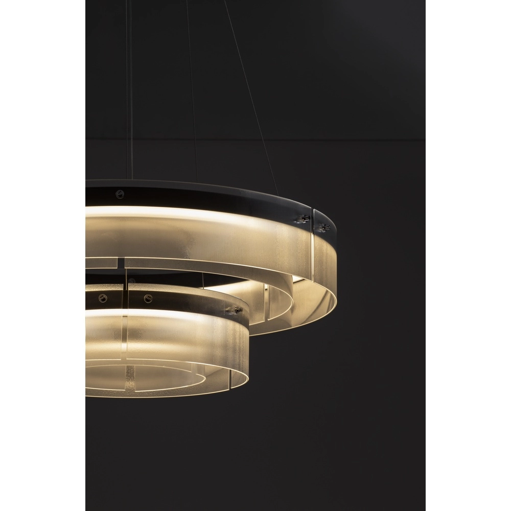 Design pendant lamp Pauline double black with glass Ø 70cm Lyora 5212017445360