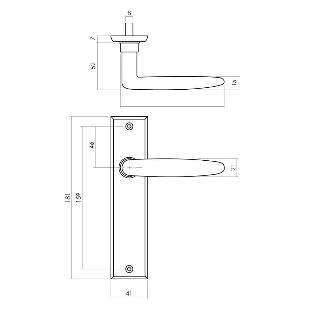 Door handle Sophie blind black Intersteel 8714186486078