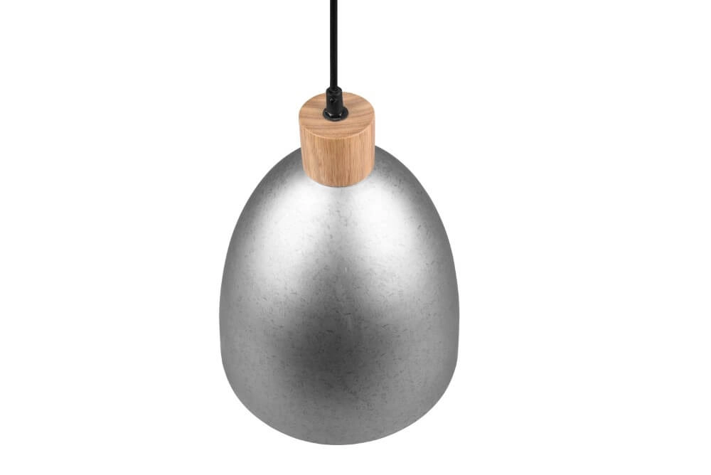 Hanging lamp Jagger Stainless steel with wood brown Trio 4017807503203
