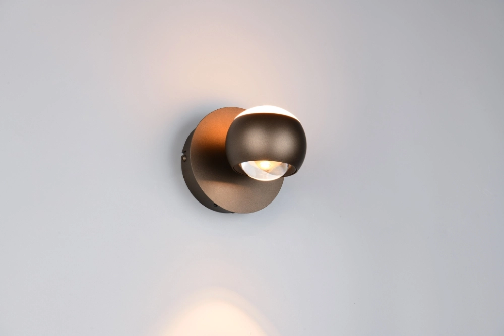 Led wall lamp Orbit Platinum Brown