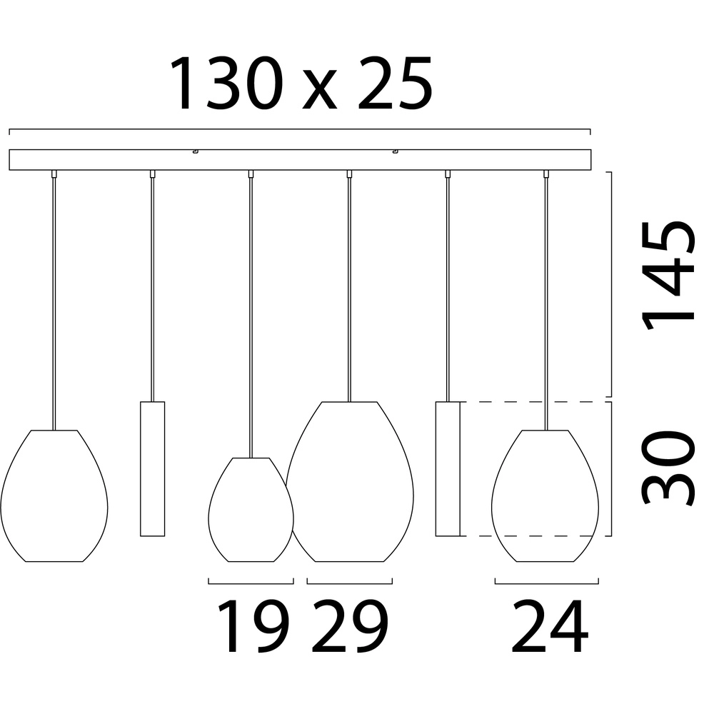 6-light pendant lamp Carta Trendy Think-paper cap cocoa Masterlight 8718121437477