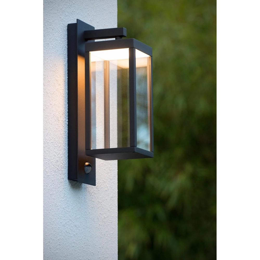 Desing wall lamp Clairette anthracite with motion sensor Lucide 5411212281104