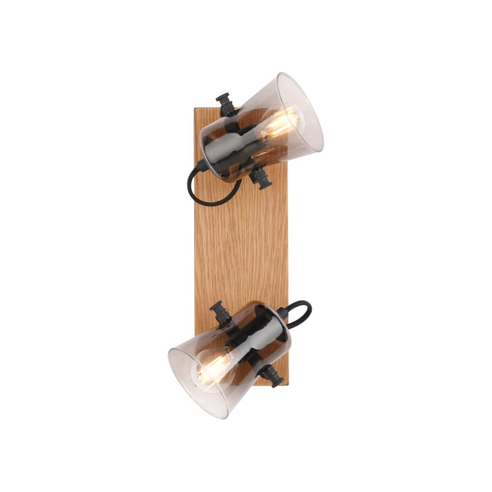 Ceiling lamp Green Langstrom wood 2-light Just Light 4043689994877