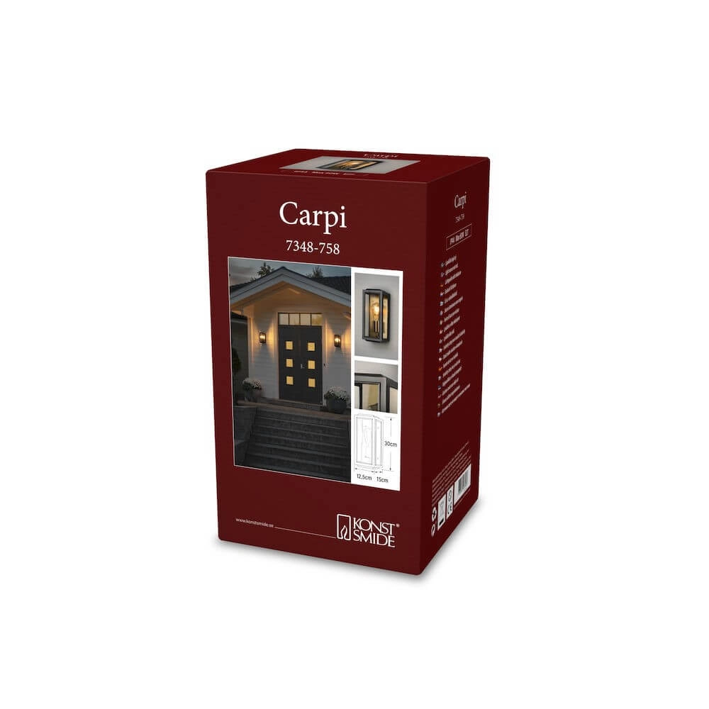 Black with gold outdoor lamp Carpi KonstSmide 7318303487583