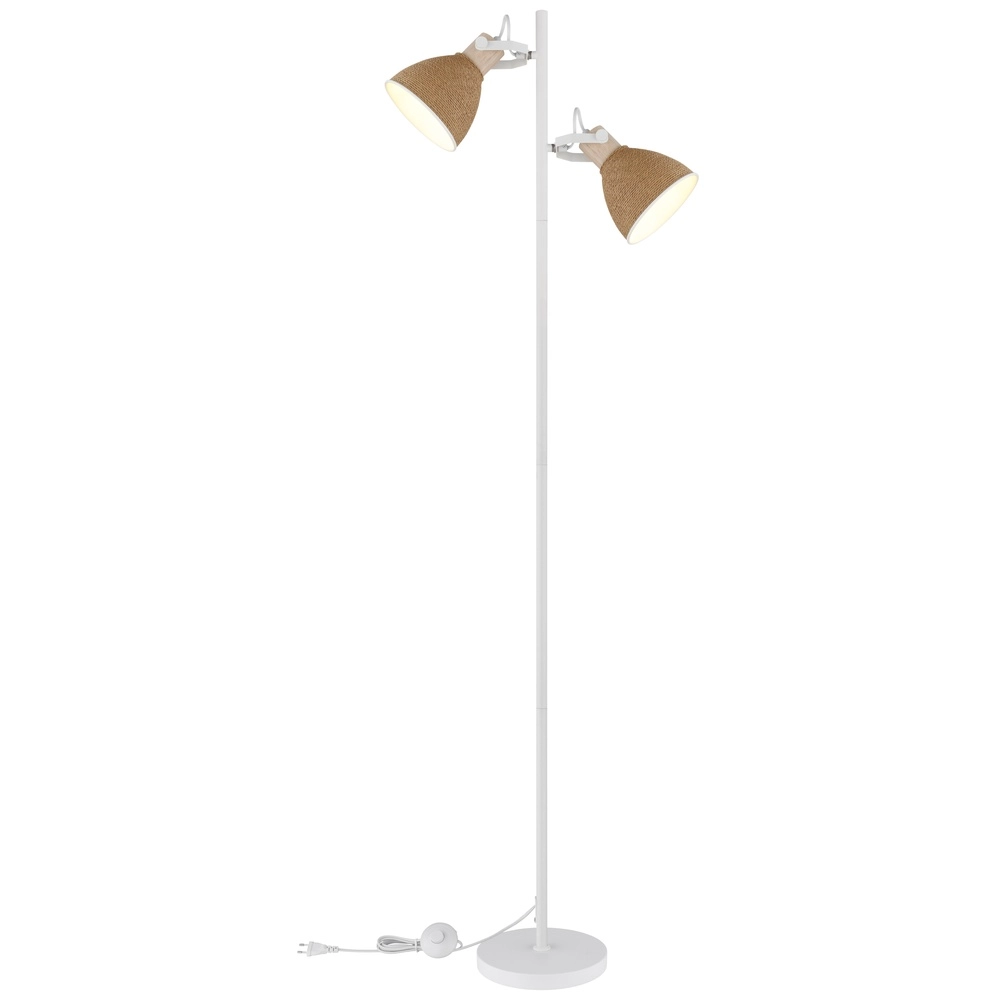 Floor lamp Lyndon White with rattan Globo 9007371580903