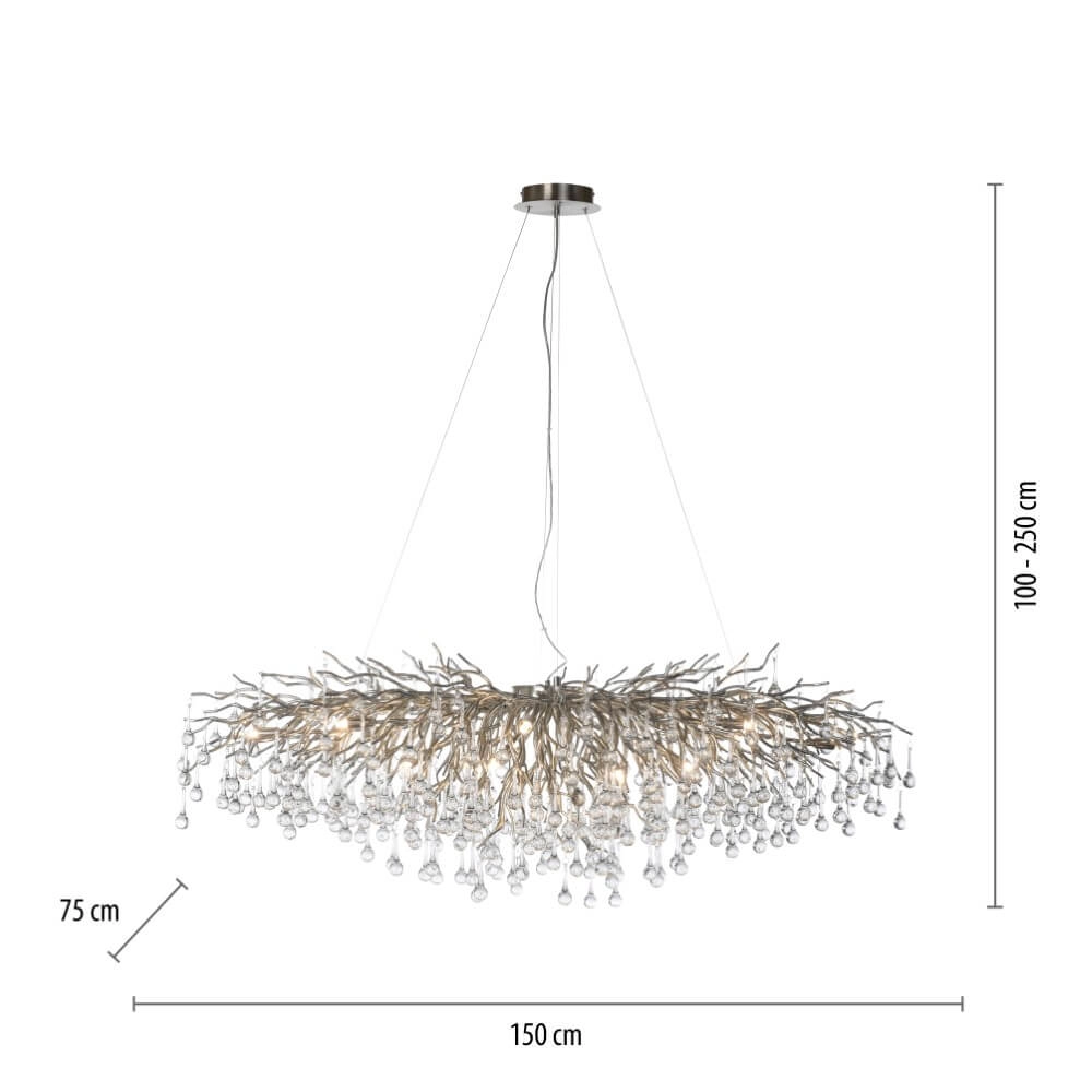 Large chandelier Icicle steel Paul Neuhaus 4012248332924