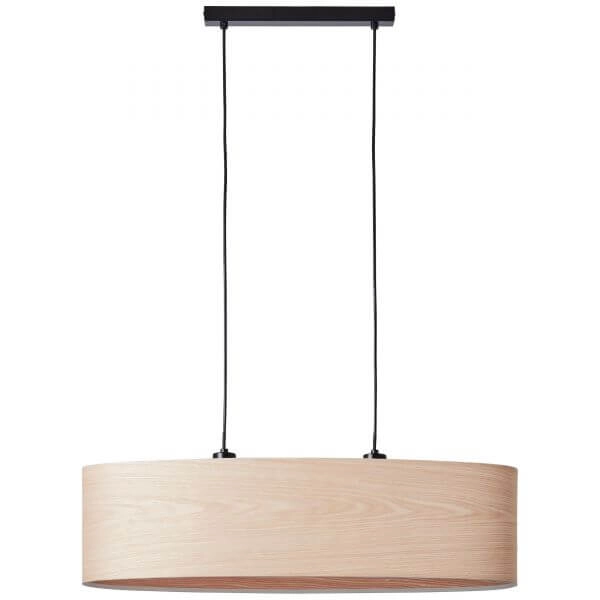 Hanging lamp Oval Romm black with wood brown Brilliant 4004353394829